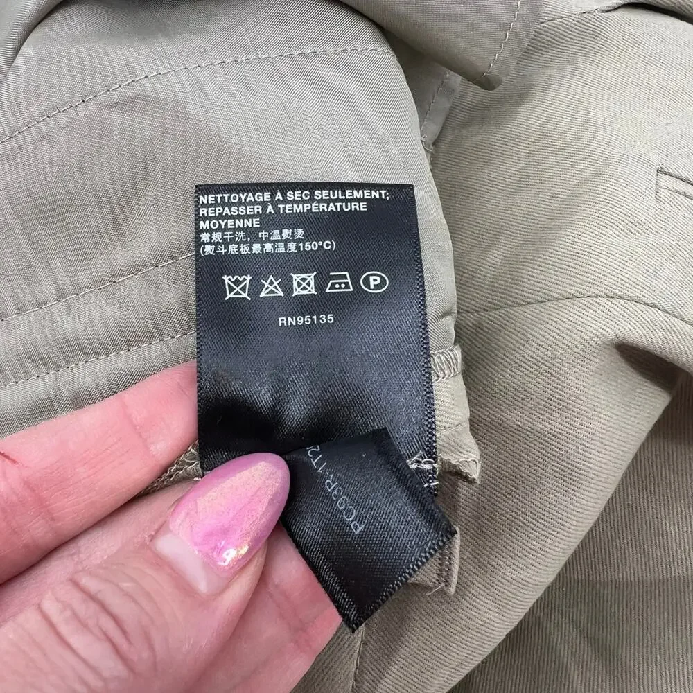 LAFAYETTE 148 NEW YORK Chino Dress Pants Green Clay Pleated Pockets Sz 14 NEW - Picture 13 of 16